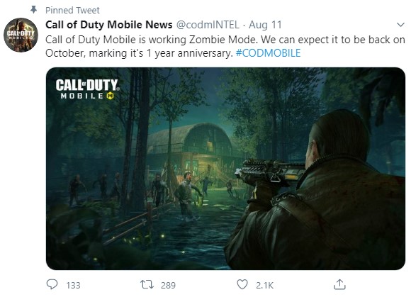 Call Of Duty Mobile News Pinned Tweet